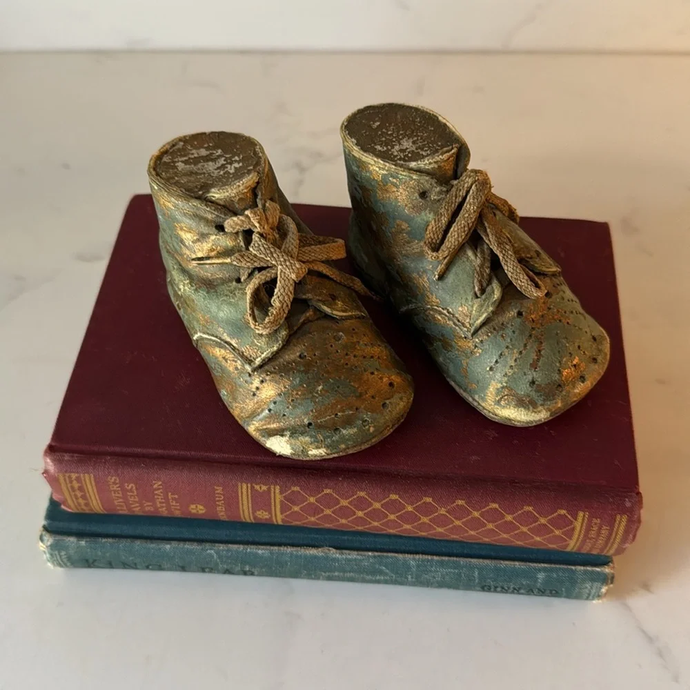 Vintage Bronzed Baby Shoes